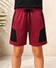 RISH Knit Colour Blocked Shorts - Maroon & Black
