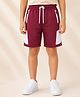RISH Knit Colour Blocked Shorts - Maroon & White