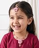 EARTHY TOUCH Girls Floral Maang Tikka & Necklace Set Ethnic Jewellery - Pink