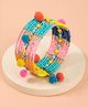 EARTHY TOUCH Girls Ethnic Bracelet Traditional Jewellery, Free Size - Pink Blue & Yellow