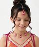 EARTHY TOUCH Girls Maang Tikka & Necklace Set Ethnic Jewellery - Red