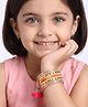 EARTHY TOUCH Girls Ethnic Bracelet Traditional Jewellery, Free Size - Yellow & Orange
