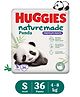 Huggies Naturemade Panda Premium diaper Pants Small S36(4-8kg)|Natural Bamboo Liner|Ultra-Thin,Lightweight|Vitamin E|upto 100% wetness lock|Cloudsoft waistband|Wetness Indicator|Easy Disposal tape