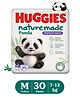 Huggies Naturemade Panda Premium diaper Pants Medium M30(7-12kg)|Natural Bamboo Liner|Ultra-Thin,Lightweight|Vitamin E|upto 100% wetness lock|Cloudsoft waistband|Wetness Indicator|Easy Disposal tape