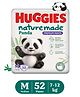 Huggies Naturemade Panda Premium diaper Pants Medium M52(7-12kg)|Natural Bamboo Liner|Ultra-Thin,Lightweight|Vitamin E|upto 100% wetness lock|Cloudsoft waistband|Wetness Indicator|Easy Disposal tape