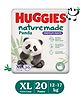 Huggies Naturemade Panda Premium diaper Pants XL20 (12-17kg)|Natural Bamboo Liner|Ultra-Thin,Lightweight|Vitamin E|upto 100% wetness lock|Cloudsoft waistband|Wetness Indicator|Easy Disposal tape