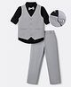 Pine Kids Knit Three-Piece Full Sleeves Party suits With Bow - Grey