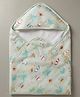 haus & kinder Cotton Blend Muslin Knit Hooded Towel & Wrappers With Tropical Retreat Print L 80 x B 80 cm - Turquoise