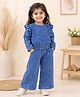 Bright Stars KIDSWEAR Denim Three Fourth Puffed Sleeves Frill Detailed Mild Washed Top & Jeans Set - Blue