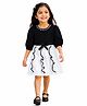 Bright Stars KIDSWEAR Knitted Knit Full Sleeves Bow Detailed Top & Jeans Set - Pink & Black