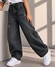 PURPLE UNITED KIDS Denim Woven Mild Distressed Washed Jeans - Black
