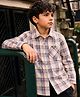 PURPLE UNITED KIDS Poplin Woven Full Sleeves Checked Shirt - Beige