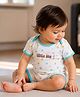 PURPLE UNITED KIDS Single Jersey Knit Half Sleeves Little One Text Printed Romper - Light Blue