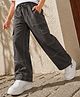 PURPLE UNITED KIDS Cotton Lycra Woven Solid Cargo Style Pants - Grey