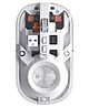 PORTRONICS Toad 8 Transparent Wireless Bluetooth Mouse with Dual Wireless (BT 2.4 GHz), Rechargeable Battery, Noise-Free Clicking, Show/Hide Desktop, Multi-Device Pair, Adjust Sensitivity (White)