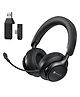 PORTRONICS Muffs M7 Over Ear Headphone with USB-A & Type C 2.4Ghz Receiver, Detachable Boom Mic, Upto 50 Hours Playtime, Deep Bass, Bluetooth V5.4, 40mm Dynamics Driver, Type C Fast Charging(Black)