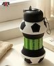 ABR MALL Football Foldable Water Bottle, For Sports, School, Travel, bicycle, Birthday Gifts, Shockproof, Silicone Collapsible Drink cup with Carabiner Clip Leak-Proof BPA Free (550ml