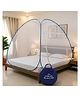 LifeKrafts Queen Size Pop-Up Mosquito Net | Foldable Self Opening Machardani for Bed | Polyester Mesh Portable with Carry Bag