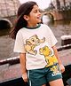 Nap Chief Cotton Blend Knit Disney Featuring Half Sleeves The Lion King Printed Tee & Shorts Set - Off White