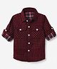 Babyhug 100% Cotton Woven Full Sleeves Checked Shirt - Red