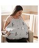 BAYBEE Feeding Pillow for New Born Baby with Foldable Breastfeeding Cover | Feeding Cover for Nursing Mom with Adjustable Velcro & Back Support | Nursing Pillow with Removable & Washable (Grey)
