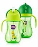 BeeBaby Flippee Baby Sipper, Sippy Cup for 1+ Year Baby, Spill Proof Baby Water Bottle with Weighted Straw & Handles, BPA Free Straw Sipper for Kids & Toddlers, Leak Proof Feeding Cup, 240ml - Green