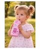 BeeBaby Steelios 2.0 Insulated Stainless Steel Sippy Straw Cup for Toddlers 12+ Months |Anti-Rust Training Cup, Kids Water Bottle. Light Pink - Bear