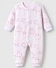 Pink Rabbit Knit Full Sleeves Winter Wear Romper With Sheep Print - Pink