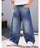 Kiddopanti Denim Woven Washed Baggy Jeans - Blue