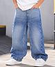 Kiddopanti Denim Woven Washed Baggy Jeans - Blue