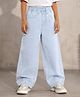 Kiddopanti Denim Woven Washed Baggy Jeans - Ice Blue