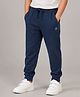 Kiddopanti Fleece Knit Solid Winter Track Pants - Teal Blue