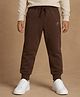 Kiddopanti Fleece Knit Solid Winter Track Pants - Coffee