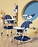 TINSY Feeding High Chair | Adjustable Safety Straps for Secure Seating | Stable Reinforced Legs | Easy-Clean Tray | Comfort Backrest | Compact Design | 0-5 Years | Dark Blue