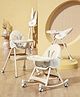TINSY Feeding High Chair | Adjustable Safety Straps for Secure Seating | Stable Reinforced Legs | Easy-Clean Tray | Comfort Backrest | Compact Design | 0-5 Years | Cream