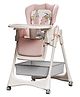 TINSY High Chair with Safety Belt Secured Seat | Elevated Dining Support | Heavy-Duty Frame | Tray Lock System | Scratch-Resistant Finish | Boys & Girls 0-5 Years (Supports up to 20 Kgs) | Pink