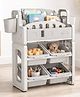 TINSY Storage Book Shelf for Kids | Mixed Compartment Design | Reinforced Frame | Kid-Friendly Height Access | Bedroom Organizer | Boys and Girls | Grey