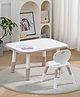 TINSY WoodTouch Kids Study & Play Table Chair Set | EcoFriendly Fibre Wood Tabletop | Grow-With-Kid Adjustable Design | Soft-Touch Surface | Suitable for 2 to 6 Years | Pink (Up to 40 Kgs)