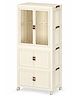 Tinsy Kids Wardrobe Storage Cabinet with Doors & Wheels, Multi-Purpose Plastic Cupboard for Clothes, Toys & Essentials, Space-Saving Organizer for Kids Room, Nursery & Bedroom (65x42x145 cm)