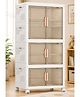 Tinsy Kids Wardrobe Storage Cabinet with Doors & Wheels, Multi-Purpose Plastic Cupboard for Clothes, Toys & Essentials, Space-Saving Organizer for Kids Room, Nursery & Bedroom (60 x 37.5 x 136 cm)