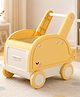 TINSY 3-in-1 Kids Push Cart, Whale Toy Organizer & Rolling Storage Box, 70L Capacity Storage Kids Trolley for Toys, Books, Clothes, Blocks & Nursery Essentials (Yellow)
