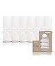 DOTMOM Premium 100% Pure Bamboo Super-soft Face Towel Washcloths & Burp Cloth, Pack of 6 - White