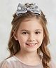 Ziory Stones Embellished Crown Applique Detailed Hair Clip - Silver