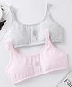 LARIX Cotton Knit Pack Of 2 Typography Printed Bras - Grey & Pink
