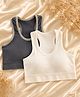 LARIX Cotton Knit Pack Of 2 Solid Bras - White & Black