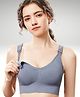 LARIX Cotton Blend Knit Solid Maternity Bra WIth Front Open Nursing Access - Blue
