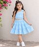 The Magic Wand 100% Cotton Woven One Shoulder Striped Bow Applique Coordinating Top & Skirt Set - Sky Blue