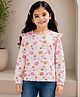 Tiara Cotton Elastane Knit Full Sleeves Donuts Printed Top - Pink