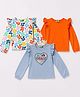 Tiara Cotton Spandex Knit Pack Of 3 Full Sleeves Floral Printed & Heart Designed Tees - Multi Colour