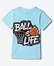 Wear Your Mind Knit Half Sleeves Basketball Printed Tee - Sky Blue
